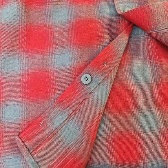 DIXXON The Pulaski OG  Flannel Men's Long Sleeve Button Down Red & Gray Shirt L - Picture 9 of 12
